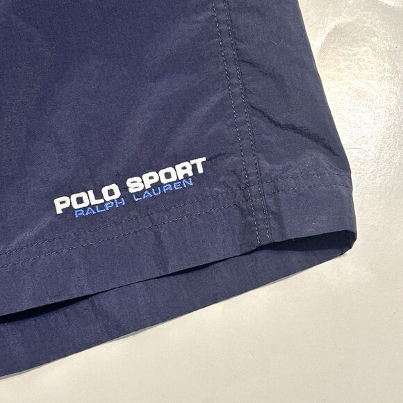 Polo Sport Ralph Lauren Swim Trunks Shorts Men L Blue Lined Drawstring Y2K VTG - Picture 6 of 11